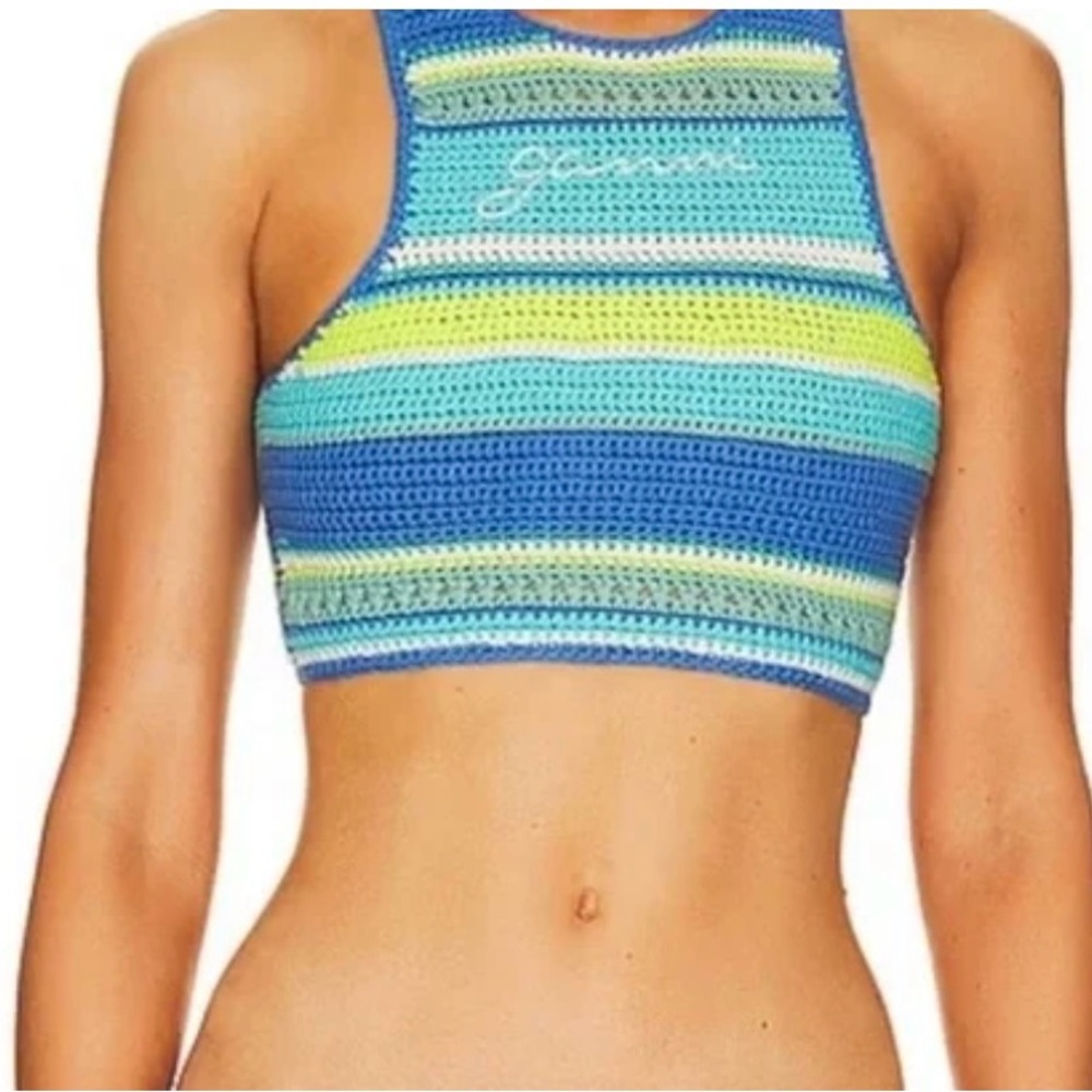 Ganni Crochet Crop Top Bikini